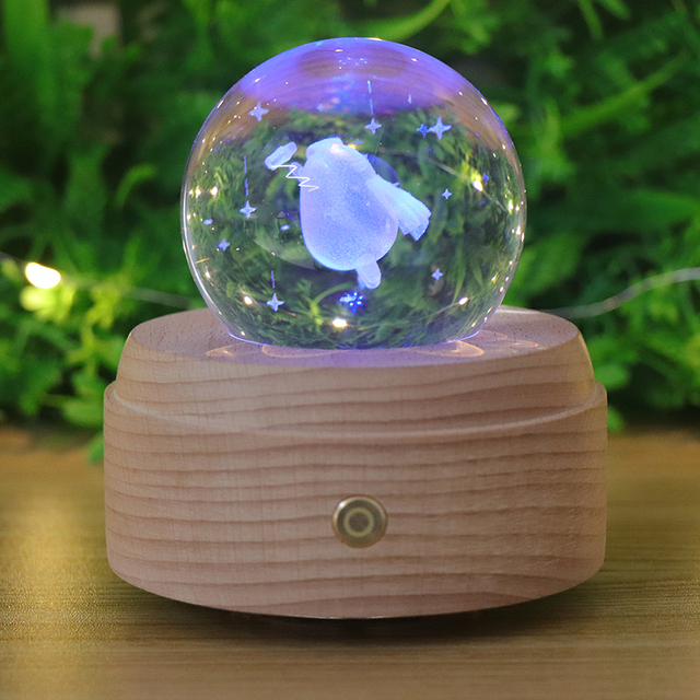 RGB Crystal Ball Night Light with Music Box