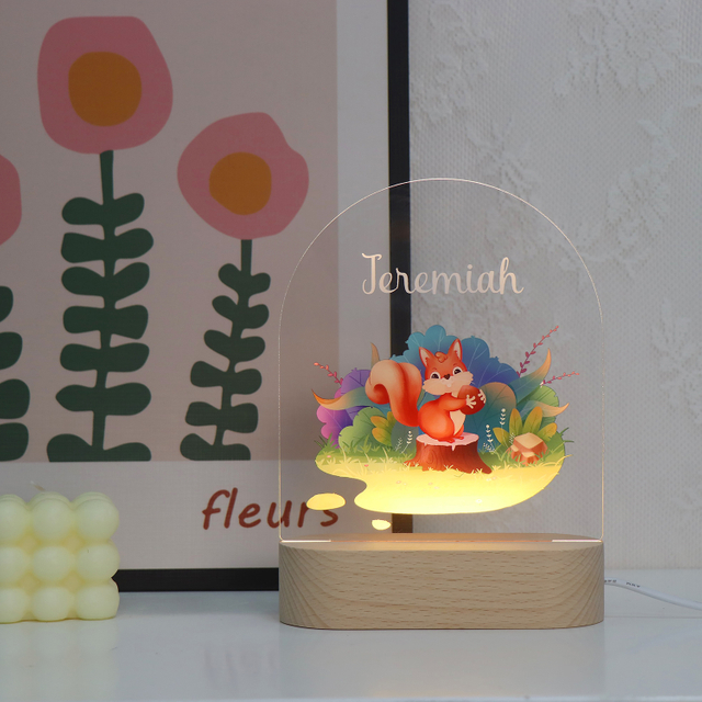 Lámpara acrílica de Patrón de Fox Nightlight de la serie Animal