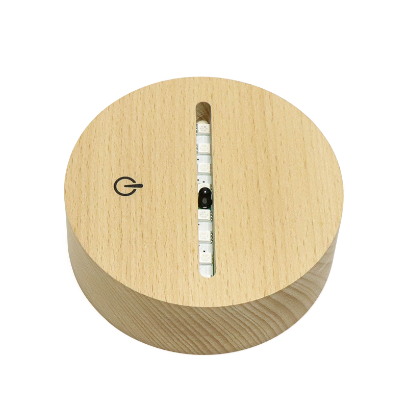 16 colores RGB Base LED de madera con batería AA con remoto