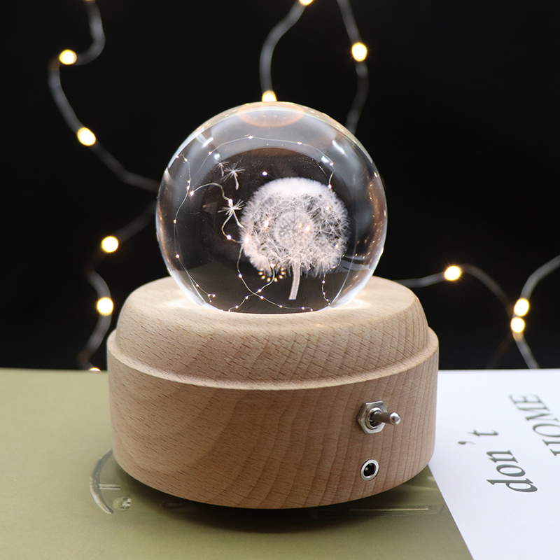 Lámpara de regalo de Navidad Luz de la noche de cristal 3D para dormitorio