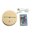 16 colores RGB Base LED de madera con batería AA con remoto