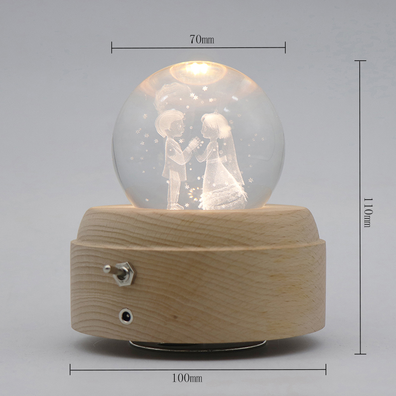 Lámpara de regalo de Navidad Luz de la noche de cristal 3D para dormitorio