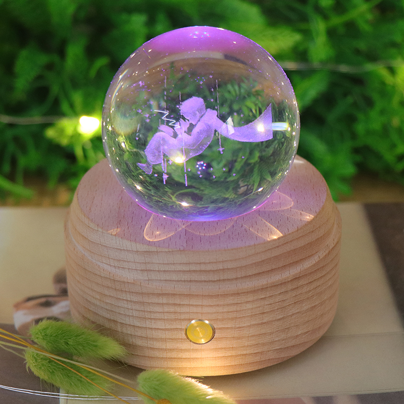 RGB Crystal Ball Night Light with Music Box
