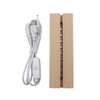 Rectangle Wood Light Base LED Night Light Stand con cable de interruptor USB