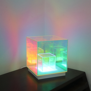 USB Cube 3D Lámpara acrílica Room colorida Luz nocturna para dormitorio 