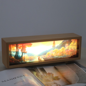 Caja de luz acrílica de lámpara nocturna recargable de diseño personalizado con interruptor táctil