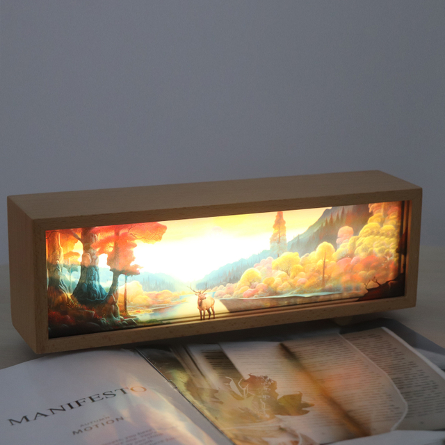 Caja de luz acrílica de lámpara nocturna recargable de diseño personalizado con interruptor táctil