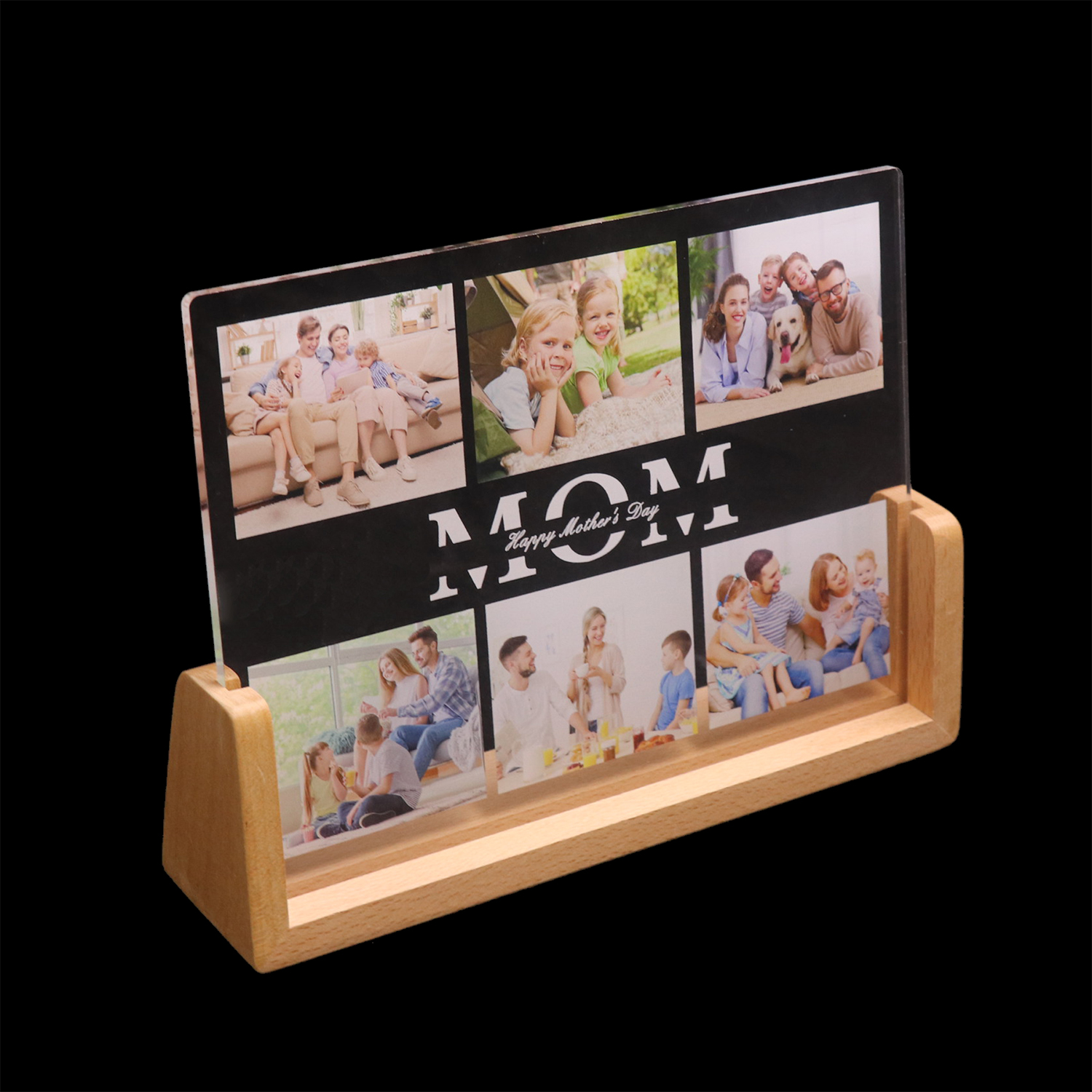Foto personalizada U Forma A acrílico LED Foto Frame Light