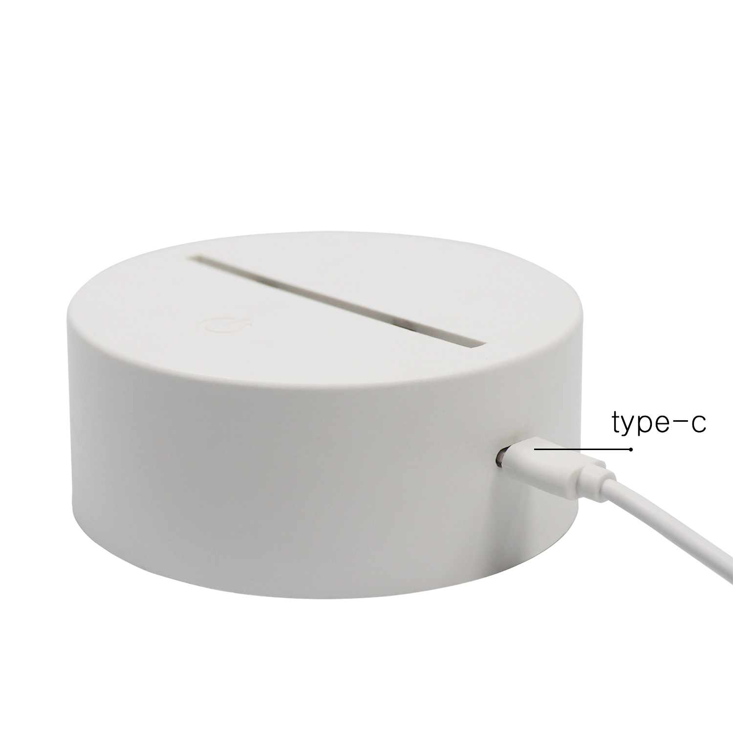 Base de luz LED acrílica de ABS redonda blanca