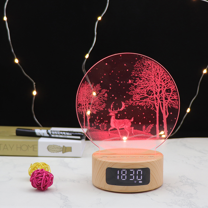 Lámpara de visualización creativa 3D personalizada Bluetooth 3D Luz de mesa LED recargable