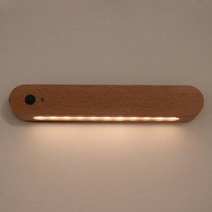 Luz delantero del espejo de madera USB Sensor magnético Luz de pared