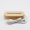 Base de lámpara de luz nocturna LED de madera USB para acrílico