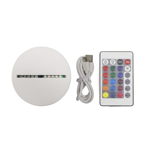 Base de luz LED acrílica de ABS redonda blanca