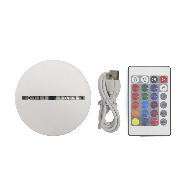 Base de luz LED acrílica de ABS redonda blanca