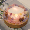 Concha hecha a mano Conch Lámpara de mesa pequeña con sonido de onda