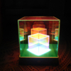 USB Lámpara acrílica holográfica 3D recarga recargable con base de madera