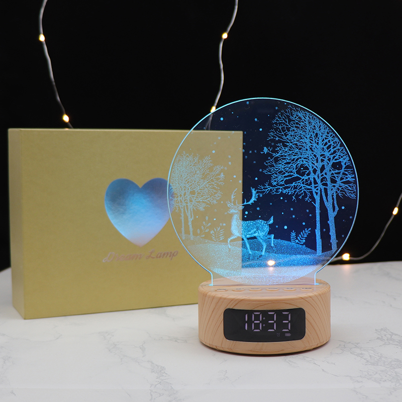 Lámpara de visualización creativa 3D personalizada Bluetooth 3D Luz de mesa LED recargable