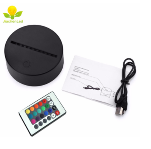Soporte de lámpara LED de ABS negro para acrílico