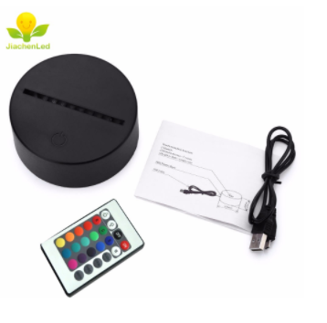 Soporte de lámpara LED de ABS negro para acrílico