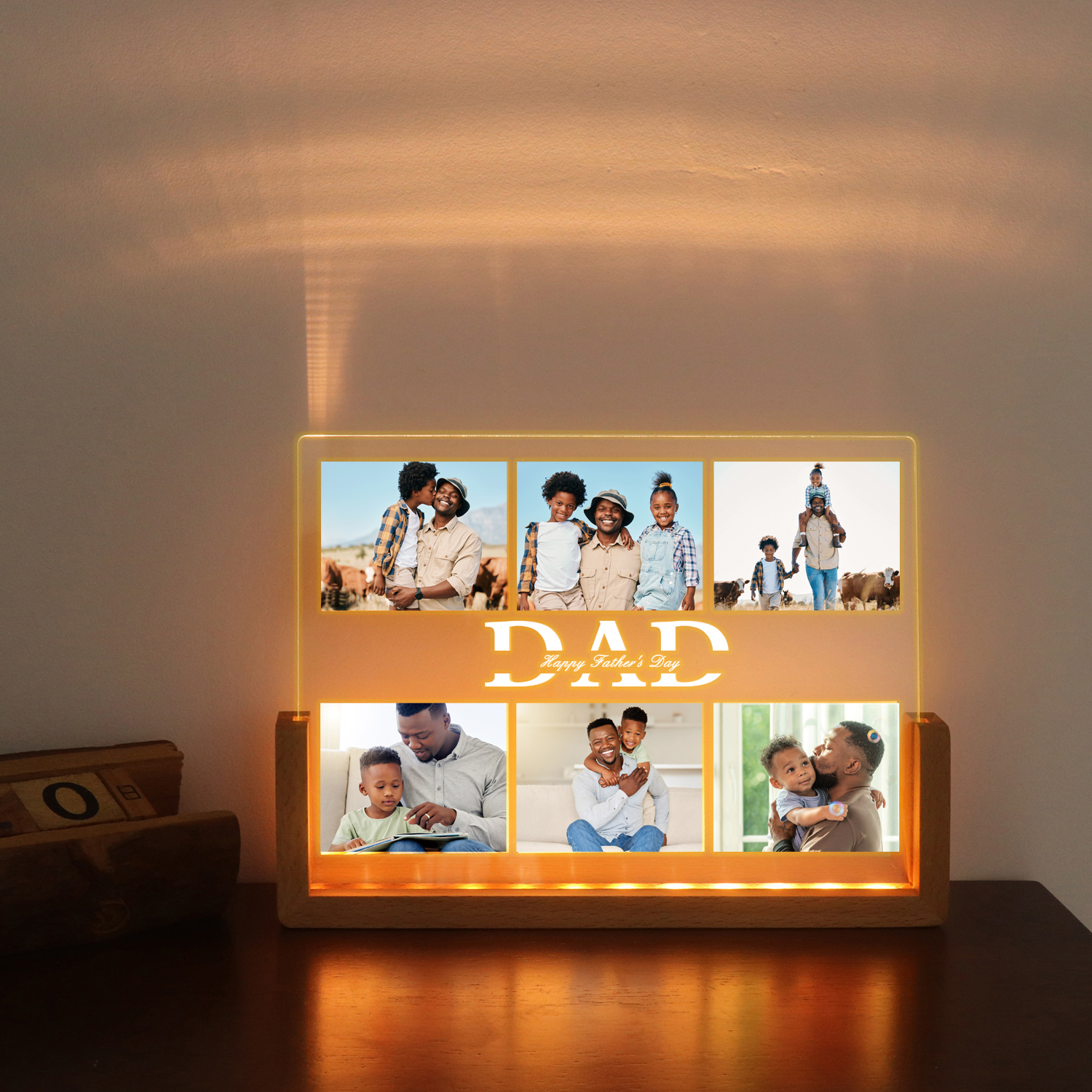 Foto personalizada U Forma A acrílico LED Foto Frame Light
