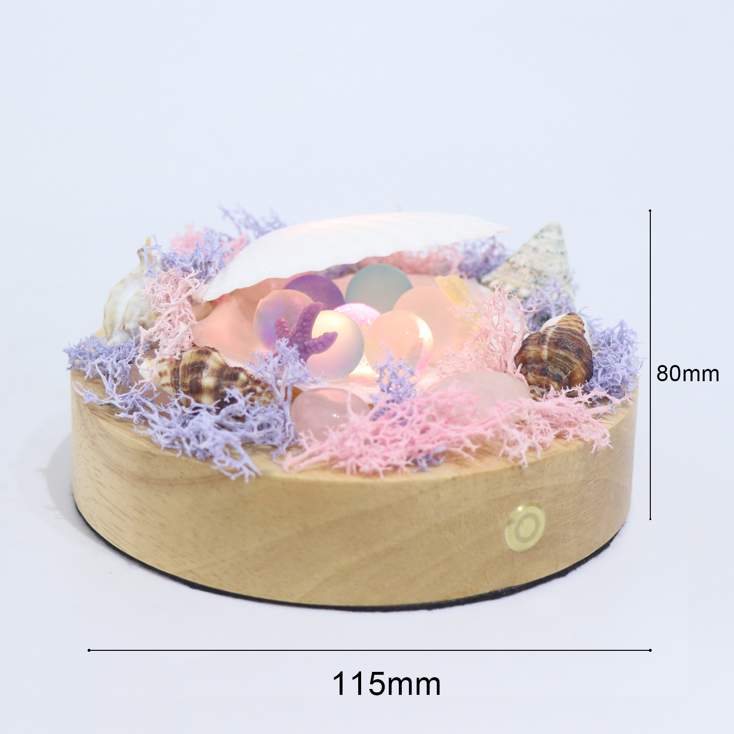 Concha hecha a mano Conch Lámpara de mesa pequeña con sonido de onda