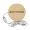 Base de lámpara de luz nocturna LED de madera USB para acrílico