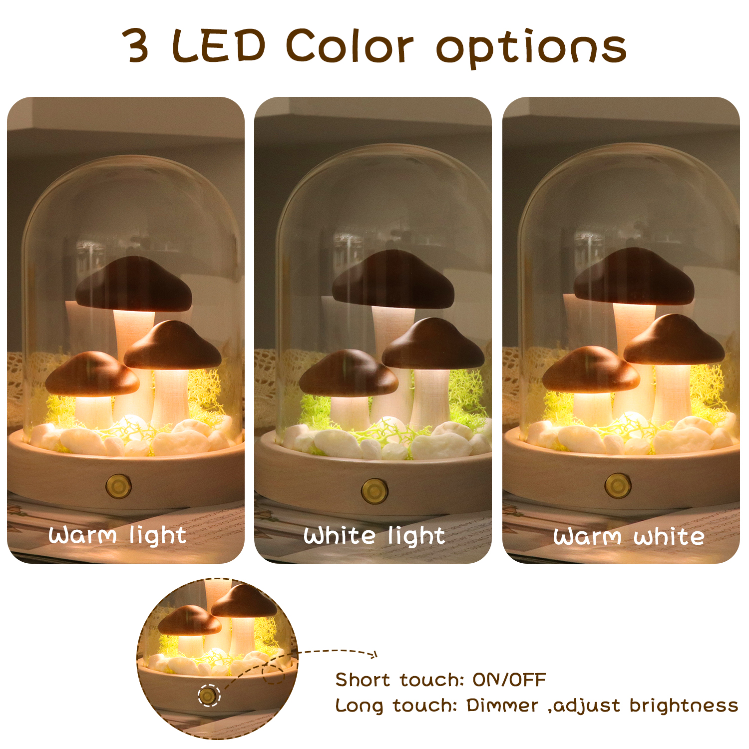 Lámparas de mesa inalámbricas de Amazon Lámparas de champiñón Vintage Night Lights