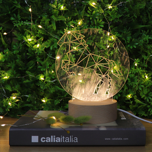 Mesa de lámpara de luz nocturna LED de acrílico LED de unicornio para dormitorio