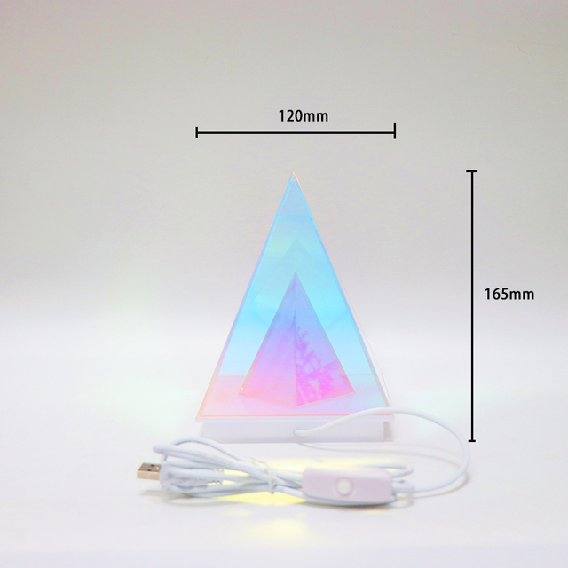 Lámpara LED acrílica de ilusión 3D en forma de triángulo