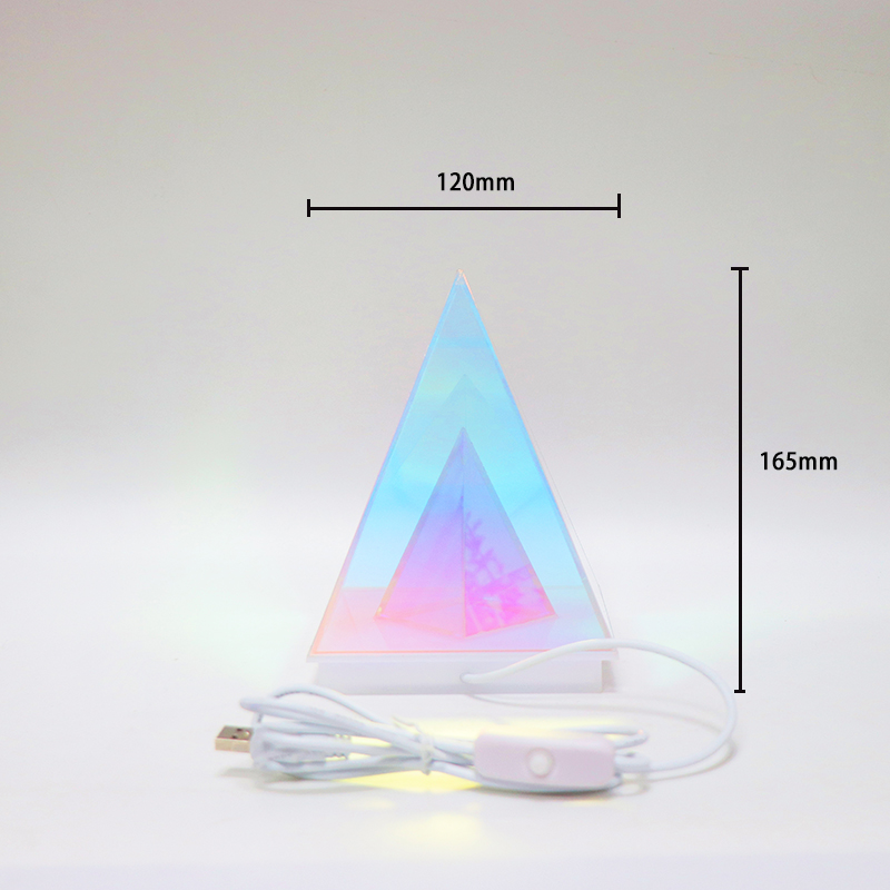 Lámpara LED acrílica de ilusión 3D en forma de triángulo