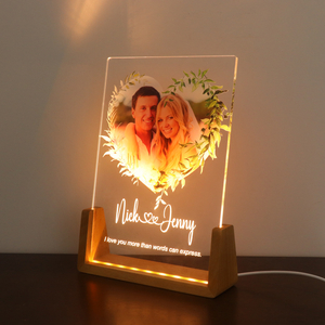 Luz de la noche acrílica Soporte en forma de U Sopotación de fotos personalizada
