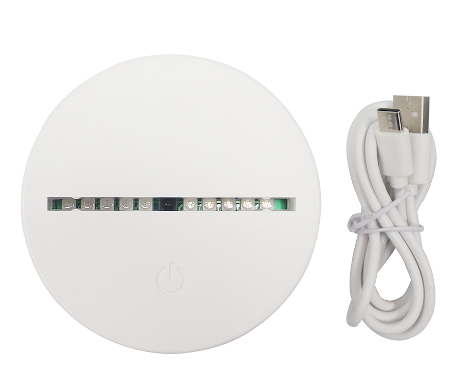 Base de luz LED acrílica de ABS redonda blanca