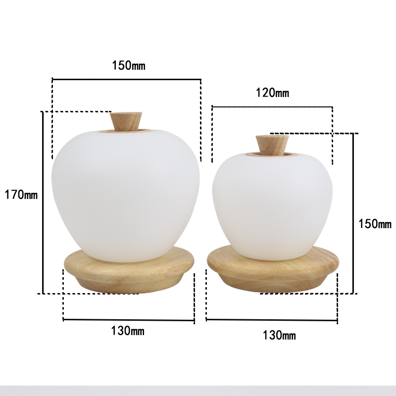 Lámpara de mesa de noche de forma de manzana recargable