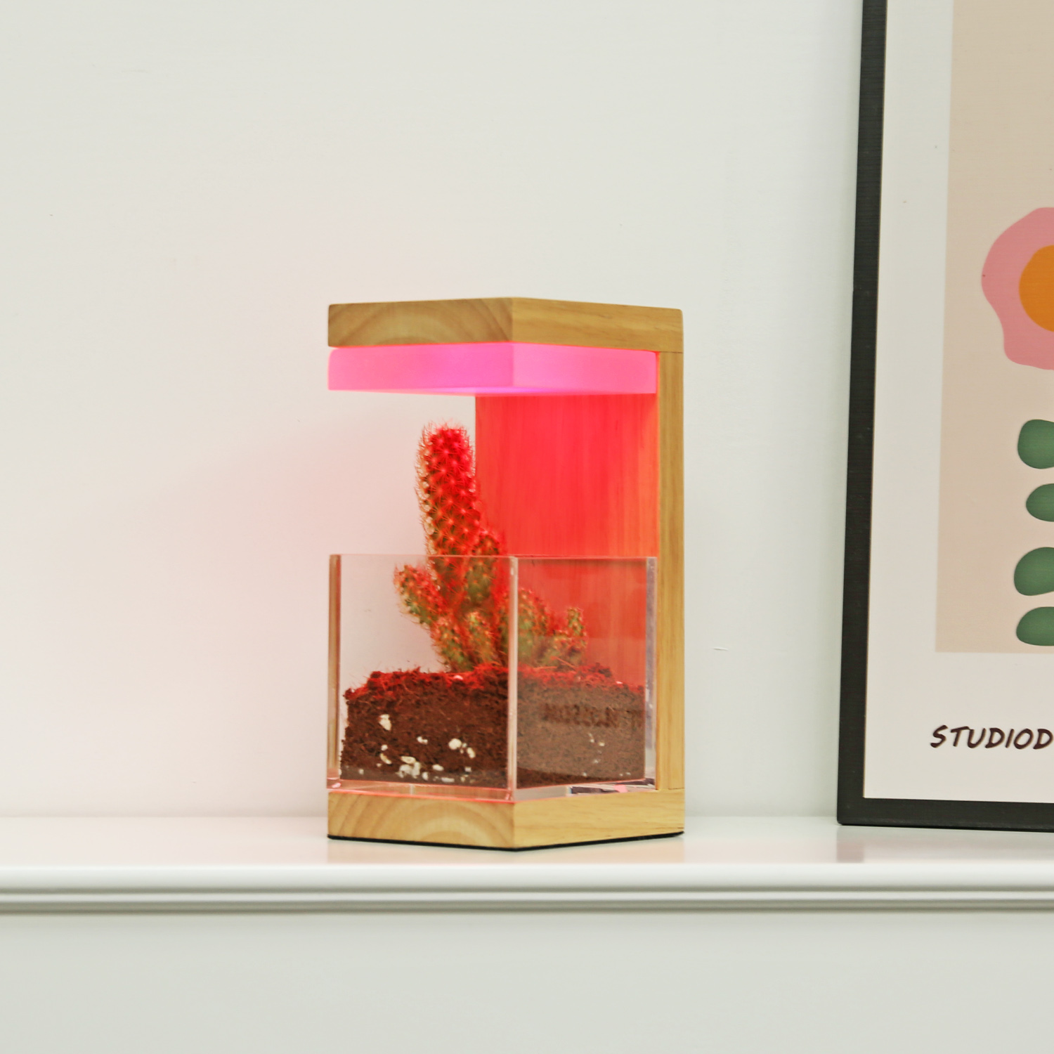 RGB 7 colores Planta LED de madera Luz de cultivo 